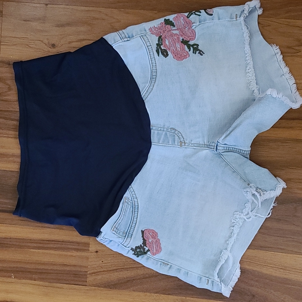 Maternity jean shorts